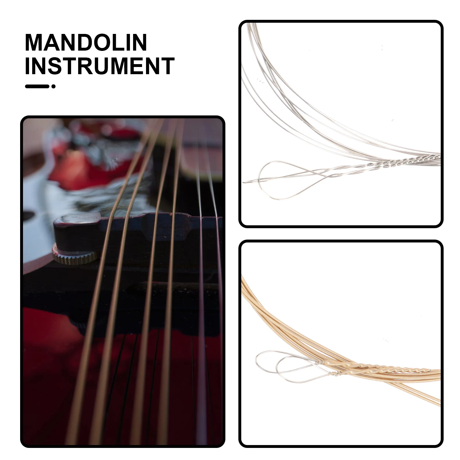 

1Set Mandolin Strings Acoustic Instrument Accessories Smooth Surface Elegant Pattern Gift Acoustic Mandolin Strings