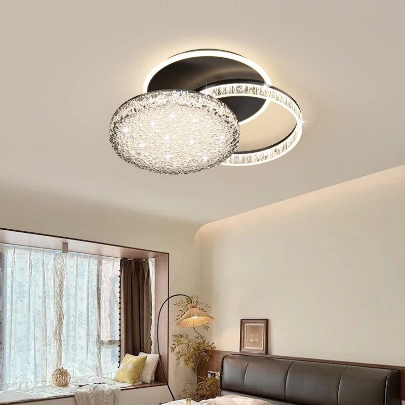 Italian Acrylic Flower Ceiling Lights Modern Smart Luxury Crystal LED Flush Mount Ceiling Lamp Living Room Bedroom Home Decor