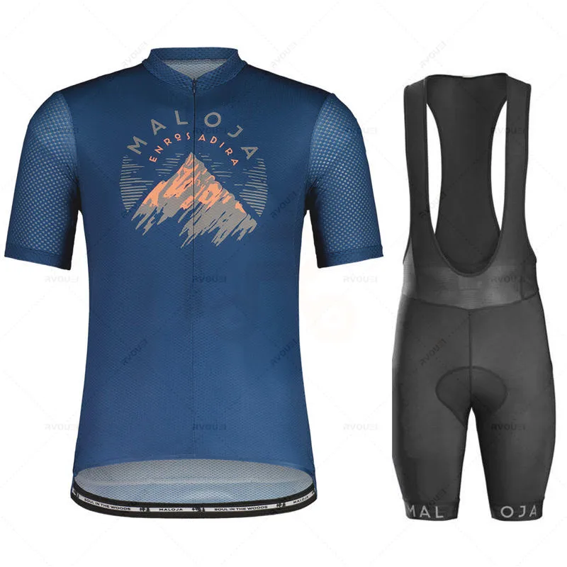 Maloja-Cycling Jersey Set for Men, Short Sleeve Set, 19D Bib Shorts, Bicycle Clothes, Sportwear Shirt, Clothing Suit, Summer, Ne