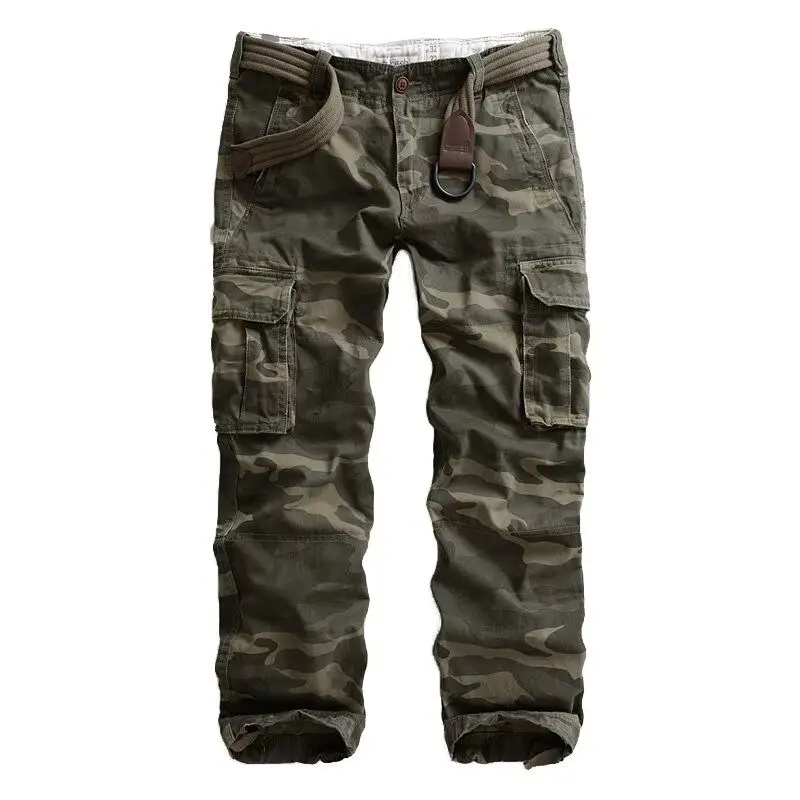 New Casual Washed Regular Straight Loose Outdoor Military Instructor Combat Cotton Camouflage Pants Men's Tooling Cargo Trousers view 5