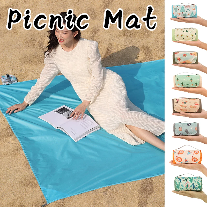 

Portable Waterproof Picnic Mat - Sandproof Lightweight Beach Blanket for Outdoor, Camping Compact Foldable Design with Carry Bag