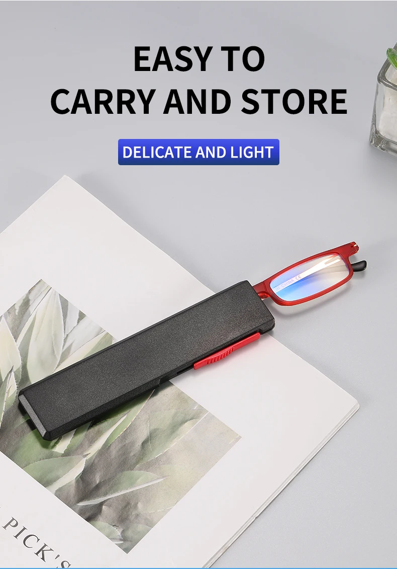 KAEDEK Unisex Neue Mode Klapp Lesebrille Tragbare Anti Augen Überanstrengung Blau Licht Blockieren Leser Gläser Mit Box – Detail 3