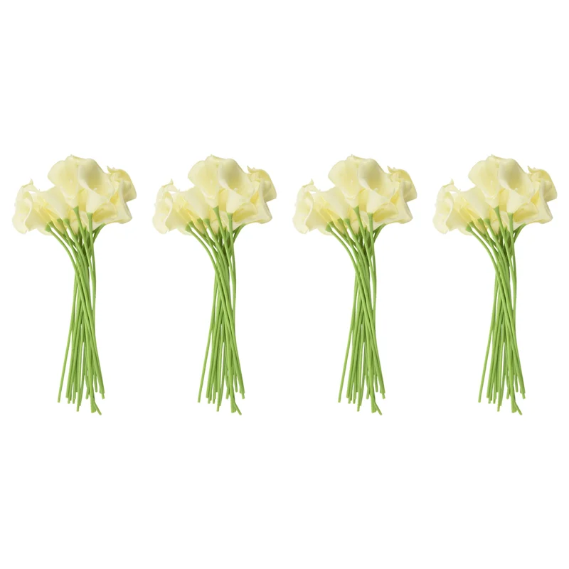

A88E-72X Искусственные цветы каллы с одним длинным стеблем Букет настоящего домашнего декора Цвет: кремовый