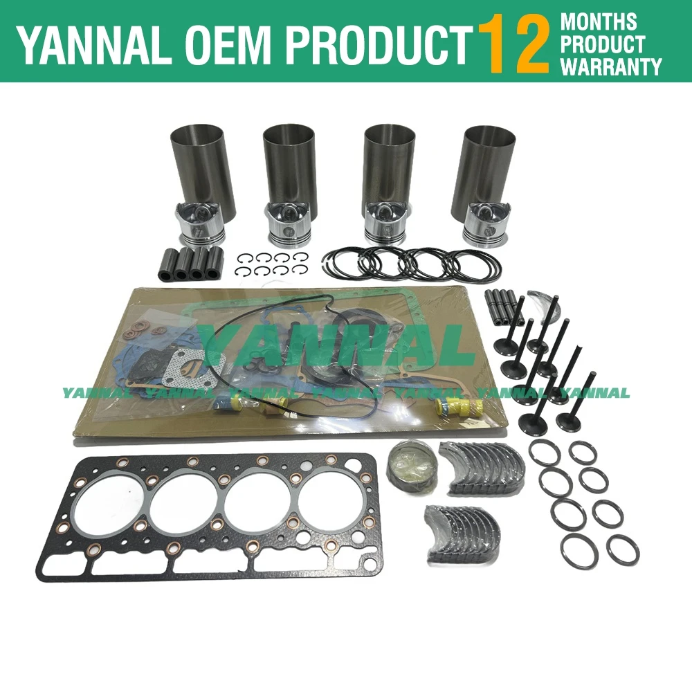 V1100 Overhaul Rebuild Kit For Kubota Engine Piston Ring Liner Gasket Bearing