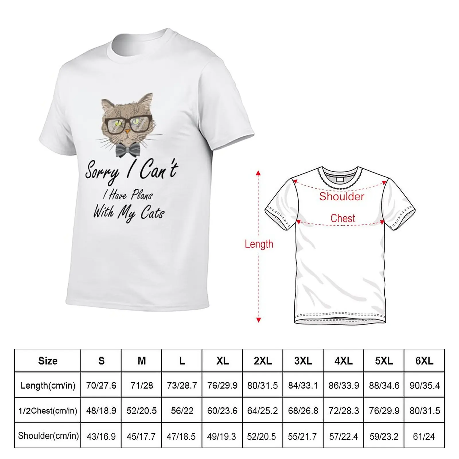 New Sorry I Can't I have Plans With My Cats T-Shirt boys animal print shirt Short sleeve tee mens workout shirts