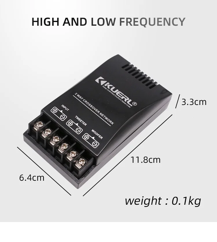 2 Way crossover for high and low  Professional Car Audio Frequency Divider Stereo Car Speaker Crossover Filter Accessorie