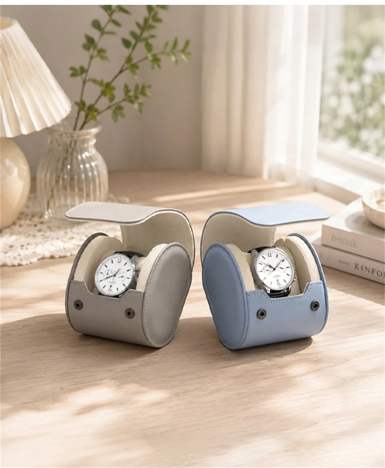 Oirlv Leather Watch Roll 1 2 3 Slots Luxury Watch Storage Box Travel Bag Watch Case Gift Box Watch Pouch Watch Organizer for Men