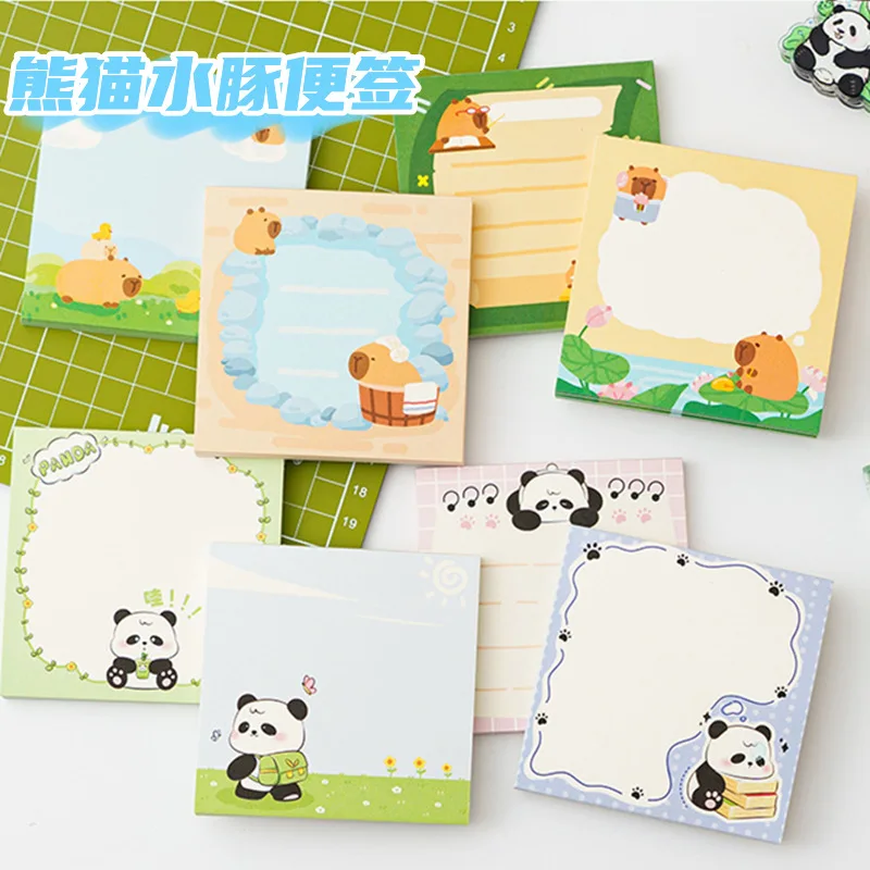Panda-Haftnotizbuch, zerreißbare Cartoon-Notizen, kleines Notizbuch, niedlich, nicht klebend, hochwertiger, einfacher Haftnotizen-Notizblock