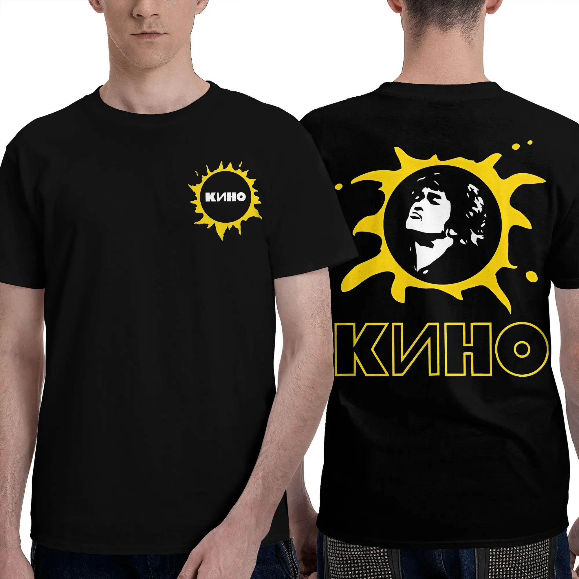

Fashion Viktor Tsoi KINO Album T Shirt Men Women's Pure Cotton Music Tpur Tee Shirt Original Clothes