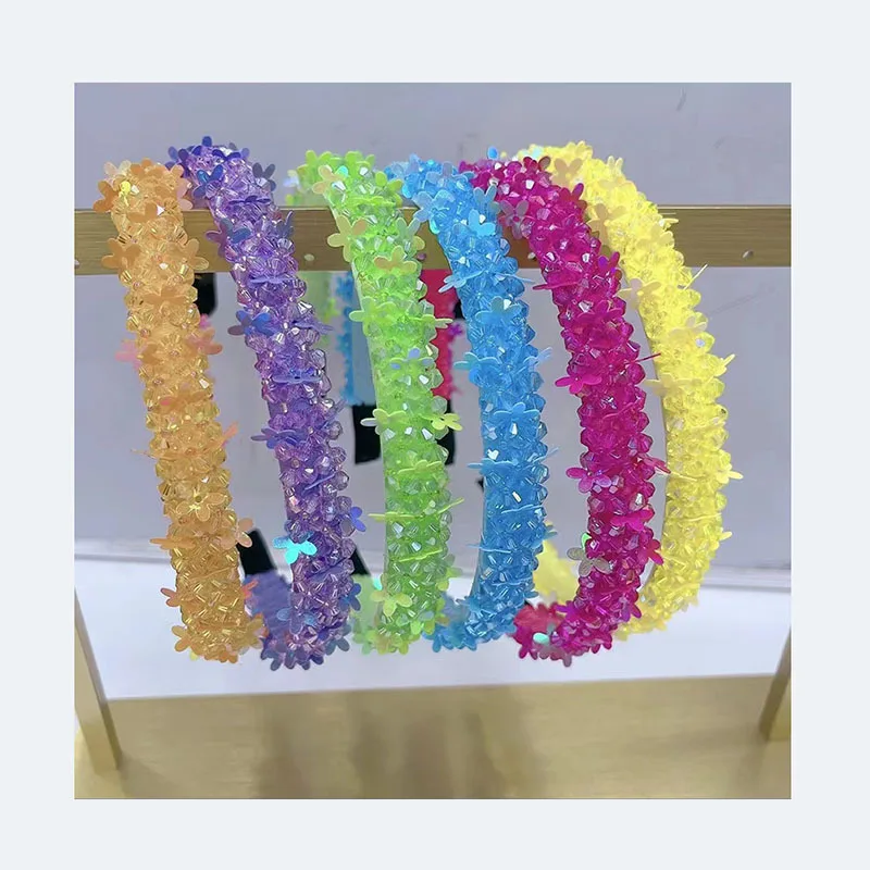 Luxury Spring Colorful Crystal Beads Hairband Headband Adult Hair Accessories Hair Jewley