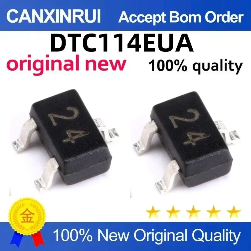 (5-100 pieces) DTC114EUA silk screened 24 SOT-323 NPN digital transistor 50V/50mA brand new in stock
