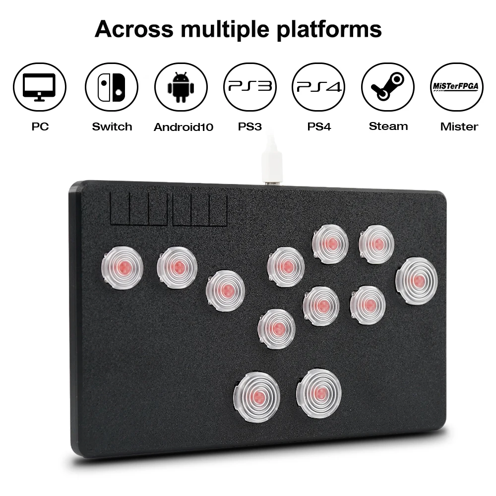 Flatbox SE Arcade Fight Stick Mini Hitbox Buttons Style Hot SWAP Kailh BOX Switch Arcade Stick Controller Pico GP2040-CE For PC/
