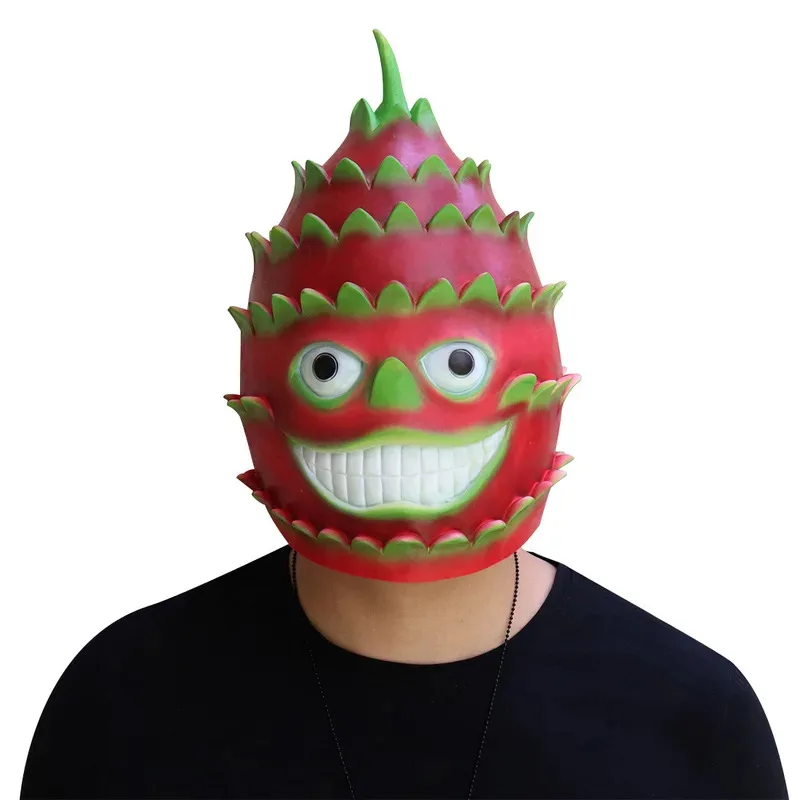 NewPineapple Mask Novelty Halloween Cosplay Fruit Latex Mascara Full Face Funny Helmet Dragon Fruit Grape Durian Costume Accesso view 4