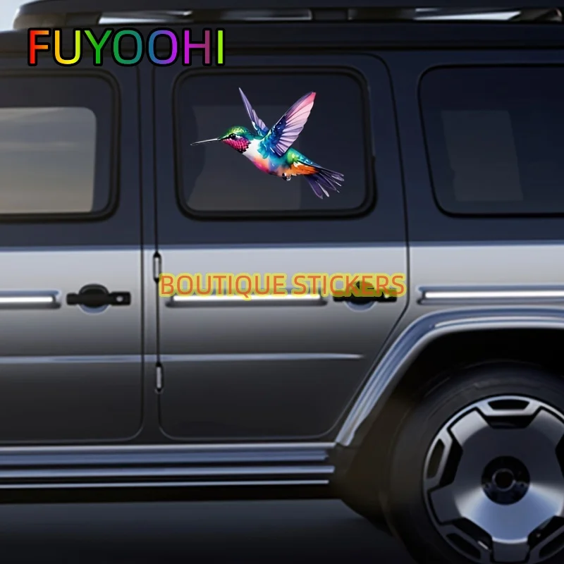 FUYOOHI Boutique Stickers Hummingbird Art Animal Auto Window Bumper Decor Decals for Paint Fishing Boats Skateboards Motorcycles