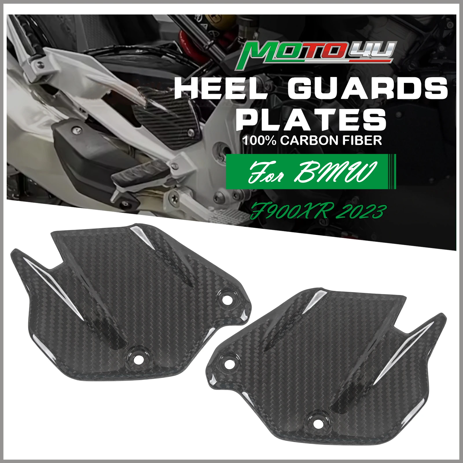 

Для BMW F900 XR F900XR 2020 2021 2022 2023 2024 Защита пятки из 100% углеродного волокна, задняя подножка, набор пластин для пятки, обтекатель мотоцикла