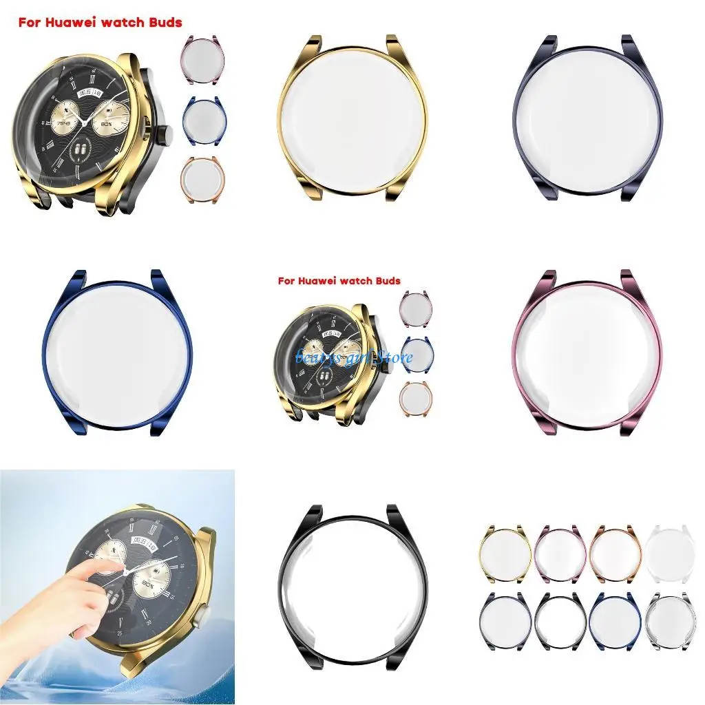 

C7AB Shockproof Soft Case Screen Protector Sleeve for Watch Buds Housing Anti-scratch