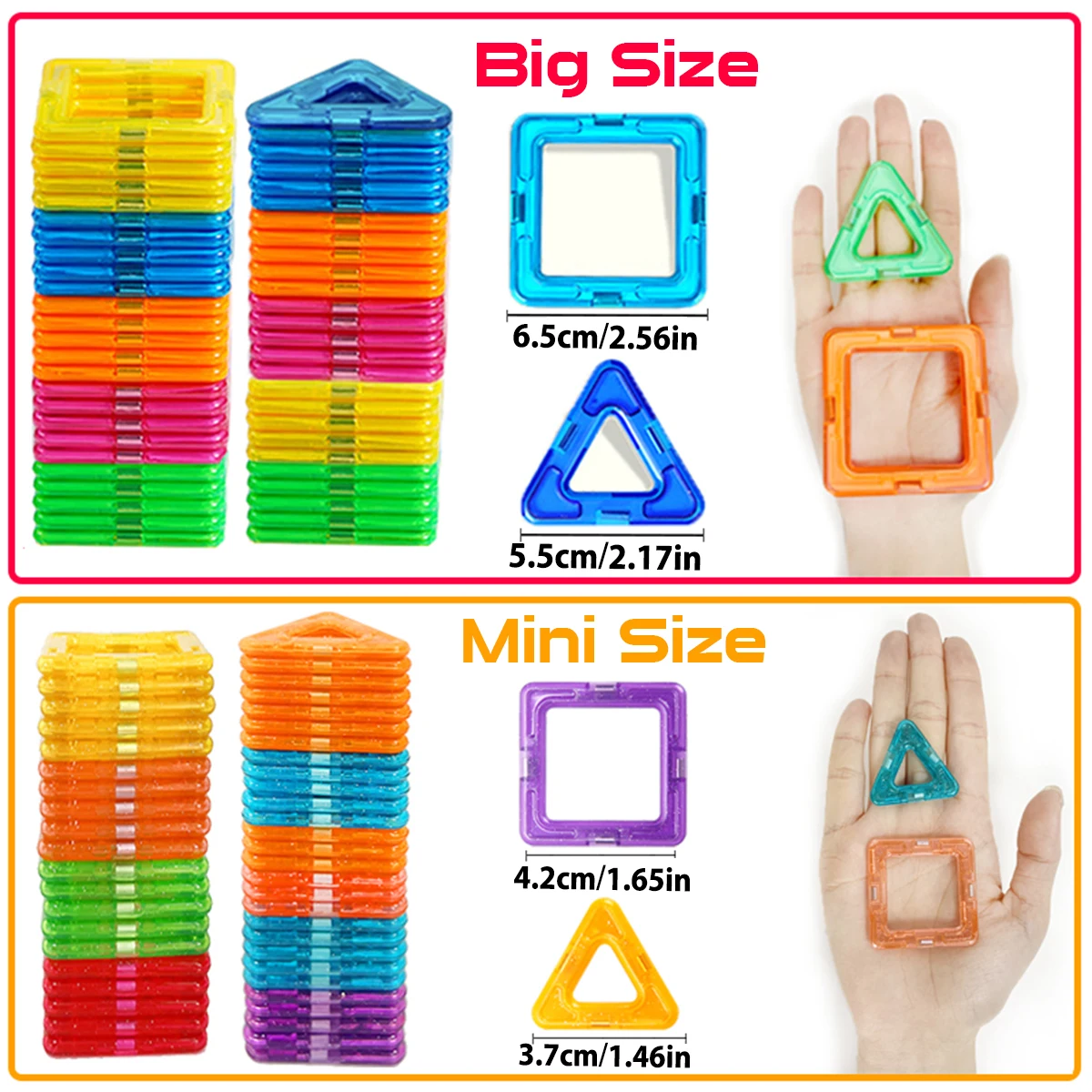 Magnetic Building Blocks Big Size and Mini Size DIY Magnets Toys for Kids Designer Construction Set Gifts for Children Toys