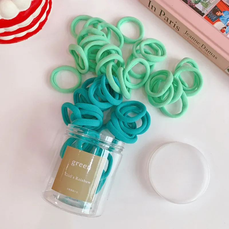 50 قطعة/صندوق حبل شعر بلون الحلوى للنساء مجموعة مرونة عالية ربطة شعر موضة إكسسوارات شعر للفتيات