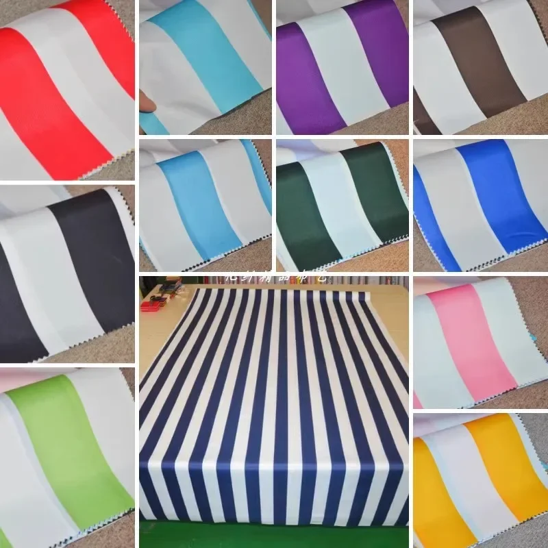 Striped Printed 420D Oxford Fabric Per Meter for Tents Tablecloth Awnings Beach Chairs Diy Sewing Waterproof Cloth Wearable Blue