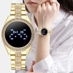 Luxury Led Women Watches Diamond Bracelet Stainless Steel Chain Watch for Women Rose Gold Dress Casual Quartz Watch Reloj Mujer