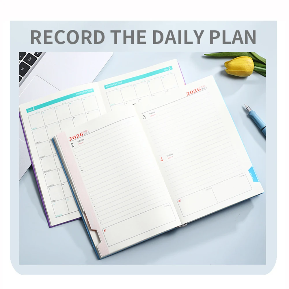 2026 กำหนดการหนังสือ A5 Size Planner Planner เตือนให้ทำรายการ Daily Planner เริ่มต้นได้ทุกเวลาบรรลุเป้าหมายของคุณ