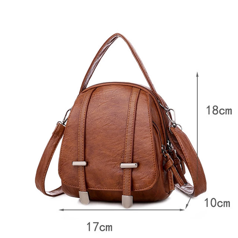 Multi-Functional Soft PU Leather Small Shoulder Bag for Women Vintage Fashion Crossbody Bag Female Purse Cell Phone Handbag
