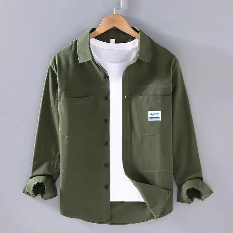 2025 New American Casual Long Sve irt Men's Spring Autumn Workwear Wear Resistant Dirt Proof Workwear Jaet