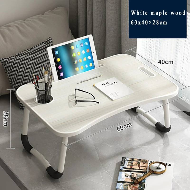 Laptop Desk with Holders for Cup and Tablet, Laptop Bed Tray Table with Foldable Legs, Laptop Bed Stand, Portable Table