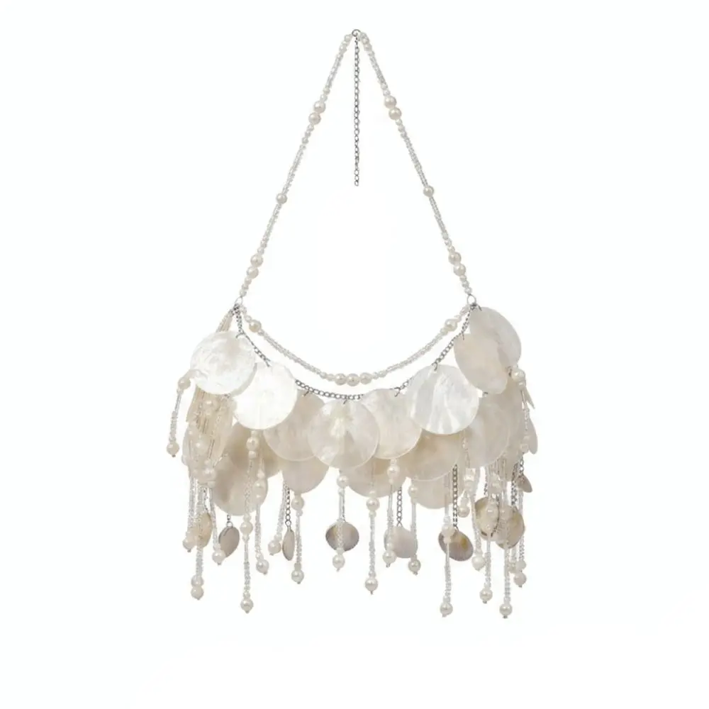 Handmade Shell Beaded Bra Top Resin Beaded Sequins Beaded Halter Top Backless Pearls Beaded Beaded Camisole Top Rave Outfit