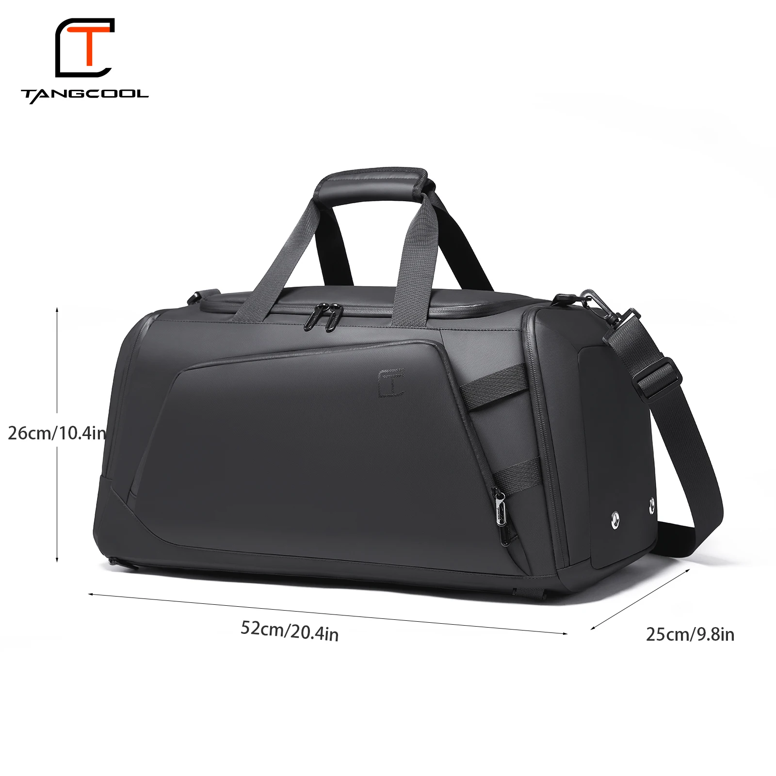 2026 3-Way Convertible Duffle Bag Waterproof Sports Gym Bag With Shoe Compartment Large Travel Backpack