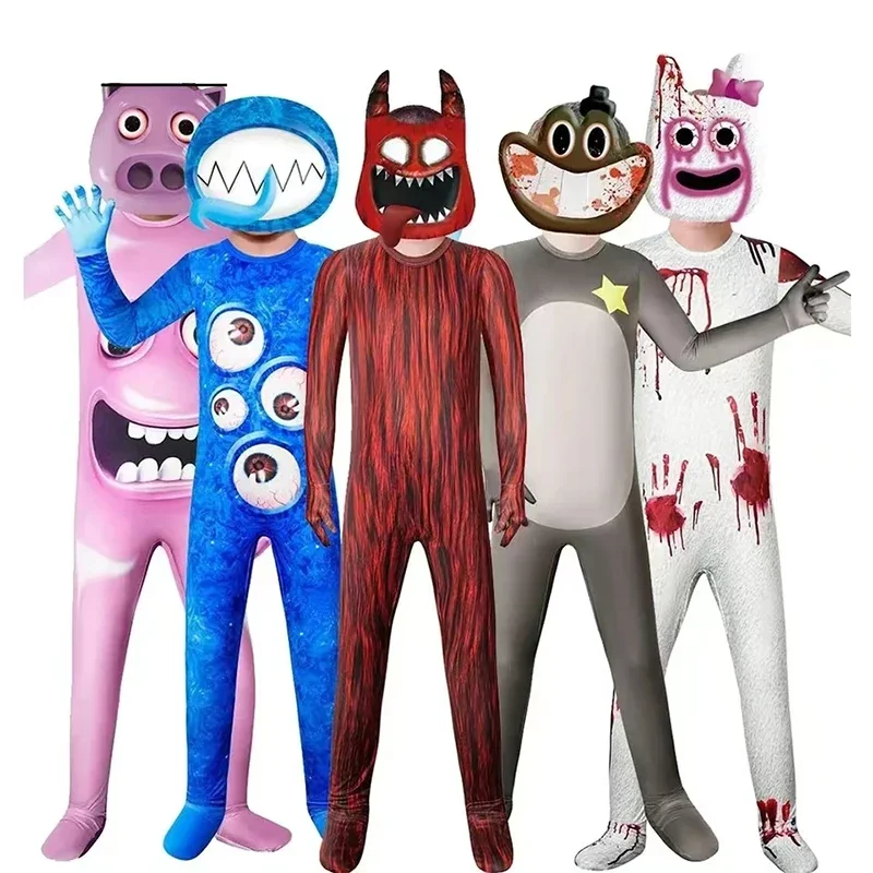 Kids Garden Of Banban Cosplay Clothes Horror Game Figure Monster Jumpsuit Boys Girl Carnival Performance Party Halloween Costume