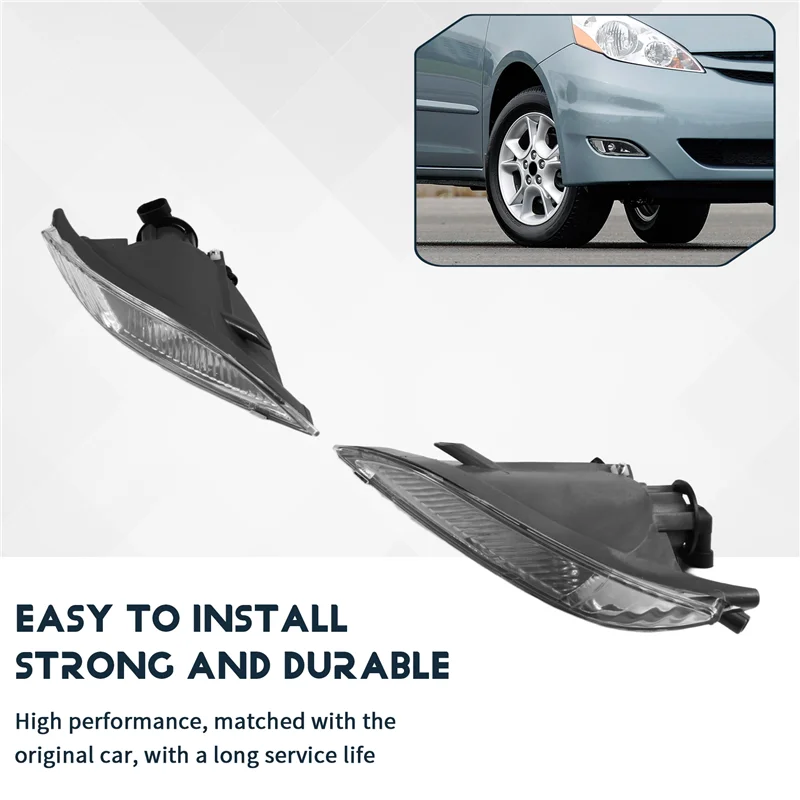 

F9-2PCS Fog Lights Car Light Assembly For Toyota Sienna 2006-2010 Headlights Fog Lamp Parts 81220AE020 81210AE020