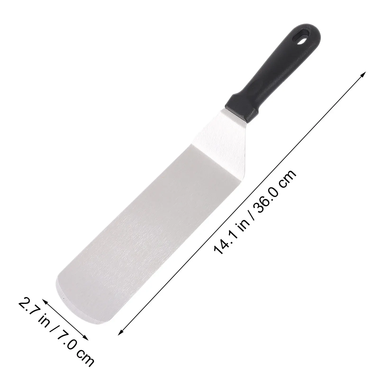 1Set Multi-Functional Stainless Steel Kitchen Spatulas Set Ergonomic Handle Hanging Hole for Steak Pancake Pizza Cooking Home