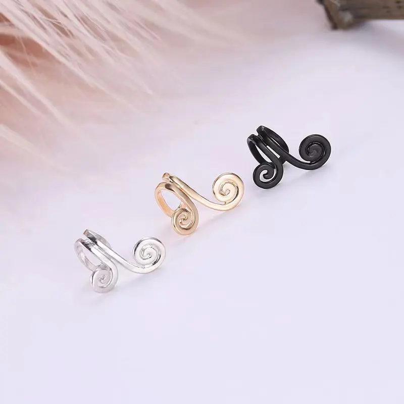 1set Hot Selling Personality Simplicity And Fashionable Tight Hoop Spell Sun Wukong Ear clip, No Ear hole, Geometric Earrings