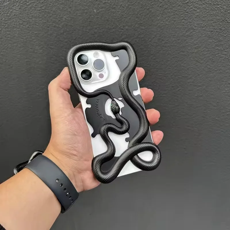 

Змеиный полый рассеивающий тепло чехол для телефона с 3D-печатью, противоударный чехол для сотового телефона, подходит для Iphone 12, 13, 14, 15, 16, декоративный чехол