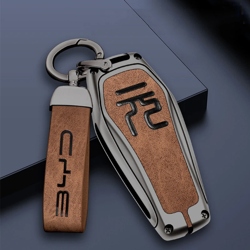 For BYD ATTO 3 Yuan PLUS Key Set Car Interior Matel Key Case Fob Auto Key Bag Protection Key buckle Car accessories