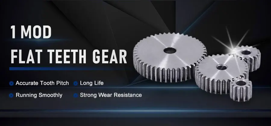 Flachzahnräder 1M 12T 13T 14T 19T 45 # Stahlmotor-Getriebe mit 10mm Prozesslochhöhe, industrielles mechanisches Antriebsgetriebe-Zubehör – Detail 3