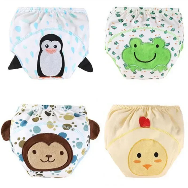 3PC Cartoon Animal Shaped Cloth Diaper Training Pants Trousers Gifts Suit 6-15kg