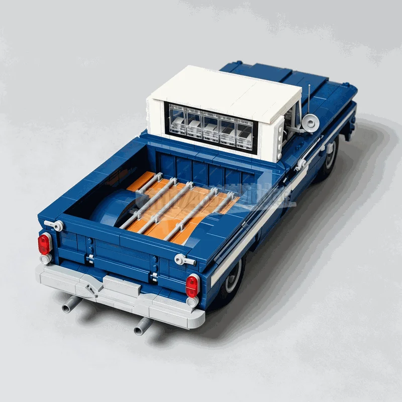 NEW 1541PCS 1960s Vintage Retro Pickup Truck MOC Model DIY Assembled Technical Building Bricks Classic Utility Vehicle Toy Gift