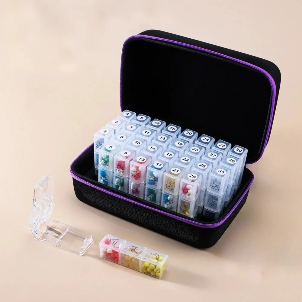 

New Hot Monthly 31 Days 3 Times A Day Large Pill Storage Organizer Container Removable Compartments Cases for Vitamins FishOils