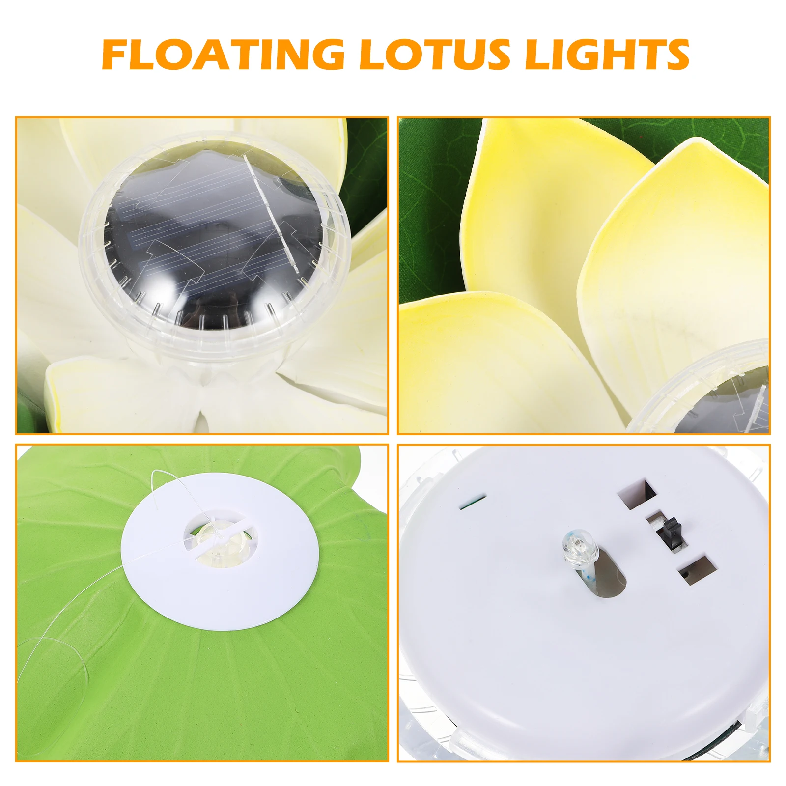 

Solar Lotus Lamp Pond Decoration Outdoor Floating Light Led Lights for Pool Waterproof Flowers