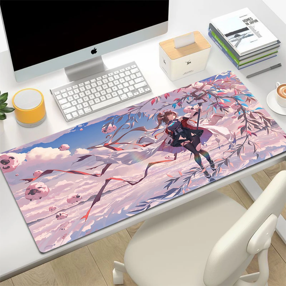 Imagem -04 - Arknights Gabinete Grande Mouse Pad Gamer hd Custom Home Mousepad Tapetes de Mesa Borracha Natural Macia Table Mat Computador 90x40 Novo Xxl