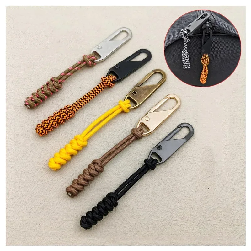5PCS fabric zipper closure replacement Slider for zipper handle repair kit Zipper Pullers Durable  Wear-resistant Cord LLT003