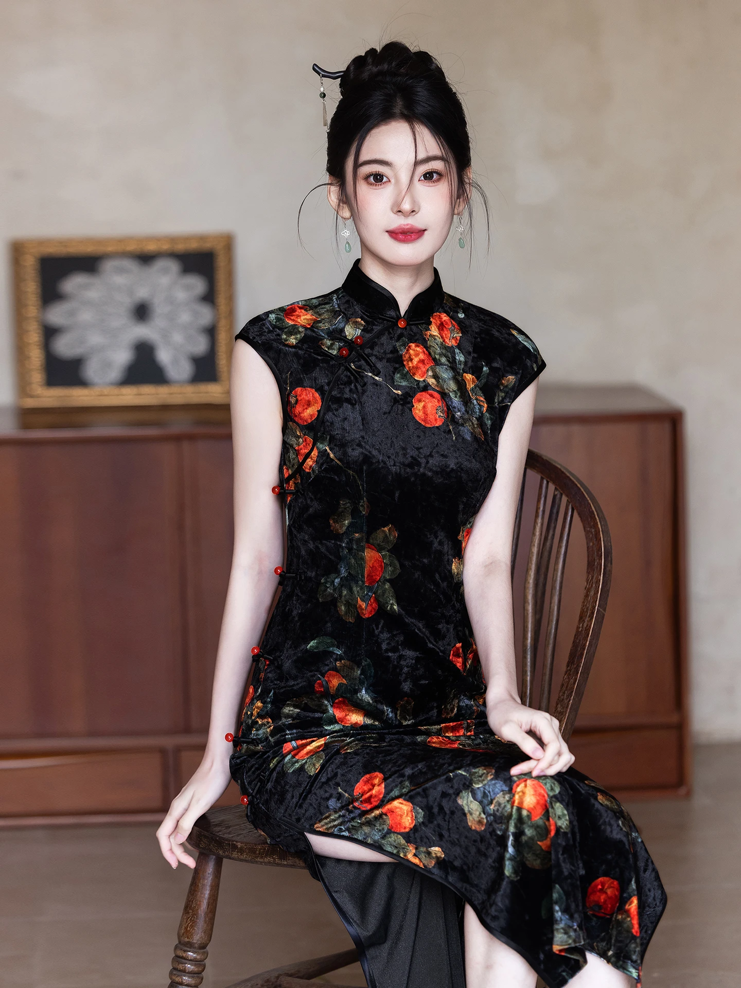 

Вельветовая юбка Bla Velvet для молодых женщин, облегающая, в стиле ретро, китайская новинка 2025 года, офисная, дышащая, длинная, с цветочным узором