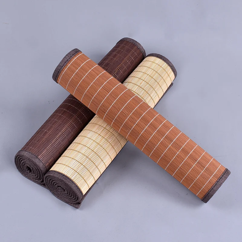Natural Bamboo Table Runner Placemat Solid Color Tea Mats Table Placemat Pad Heat Pad Home Teahouse Cafe Restaurant Decoration