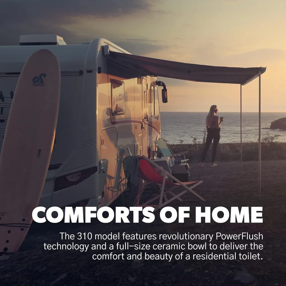 310 standaardtoilet - wit, langwerpige vorm, lichtgewicht en efficiënt met drukverbeterd PowerFlush