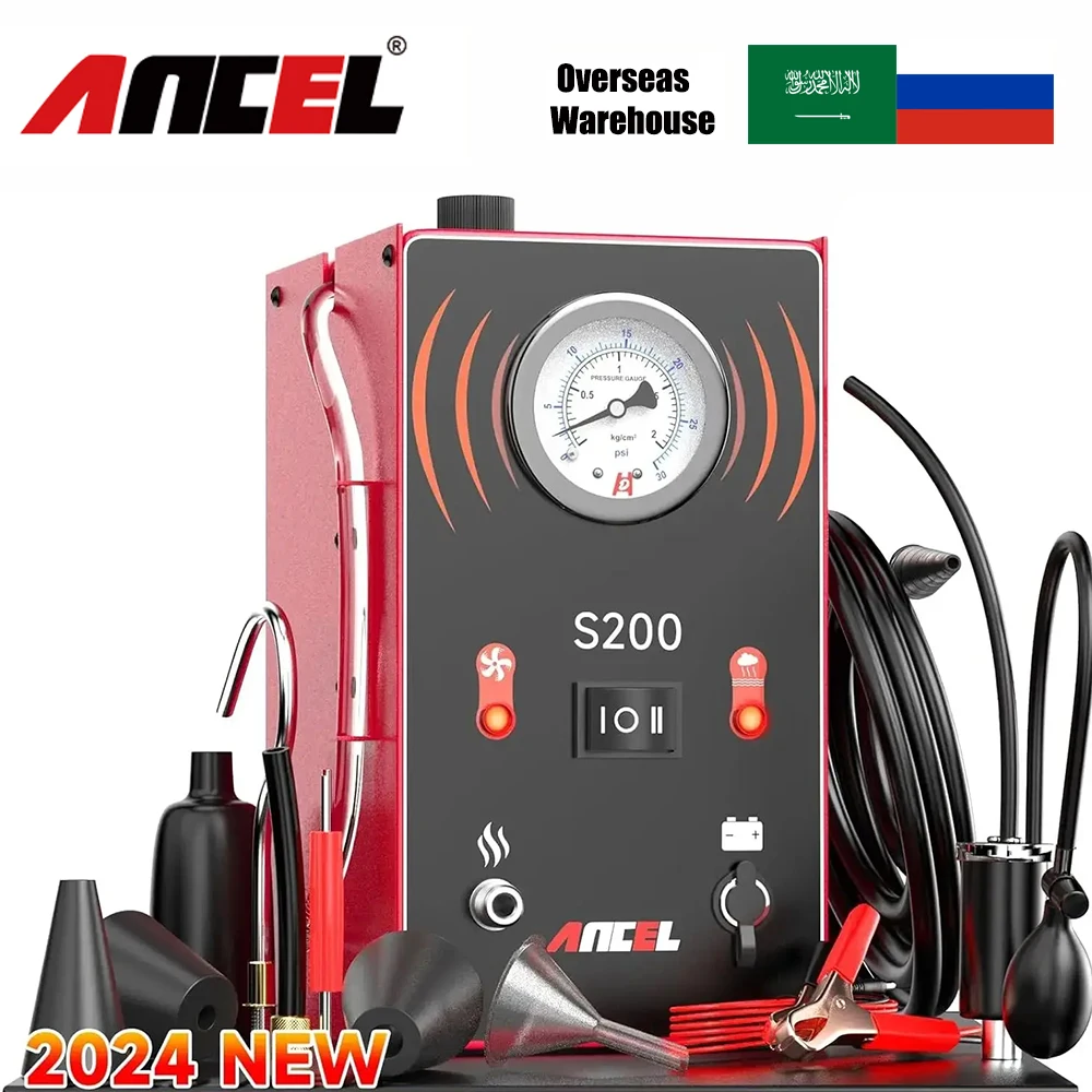 ANCEL S200 Car Smoke Leak Detector Automotive EVAP Leakage Vacuum Tester Gas Leakage Locator Oil Pipe Generator Diagnostic Tools