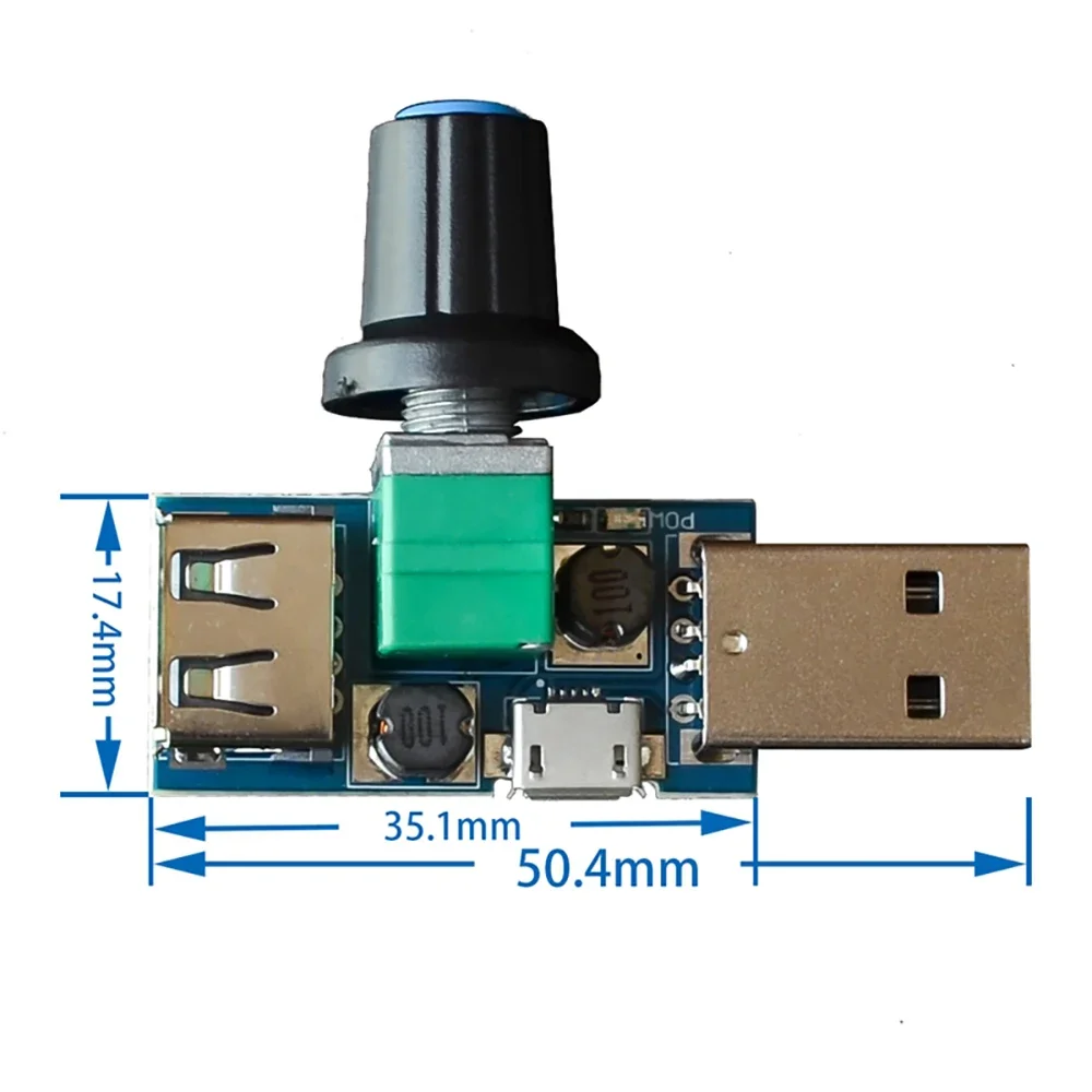 Mini USB Fan Governor Wind Speed Controller Air Volume Regulator Cooling Mute Multi Function Fan Speed Switch Module DC 5V