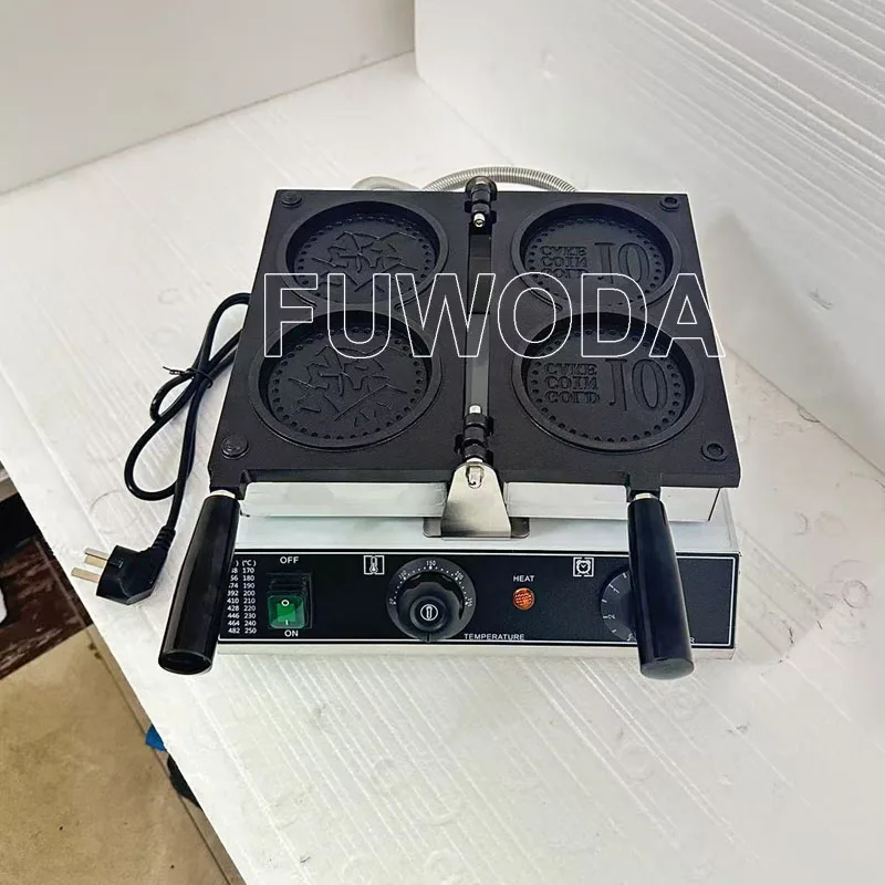 

2 шт. вафельница с антипригарным покрытием для золотых монет, вафельница для закусок, оборудование для закусок