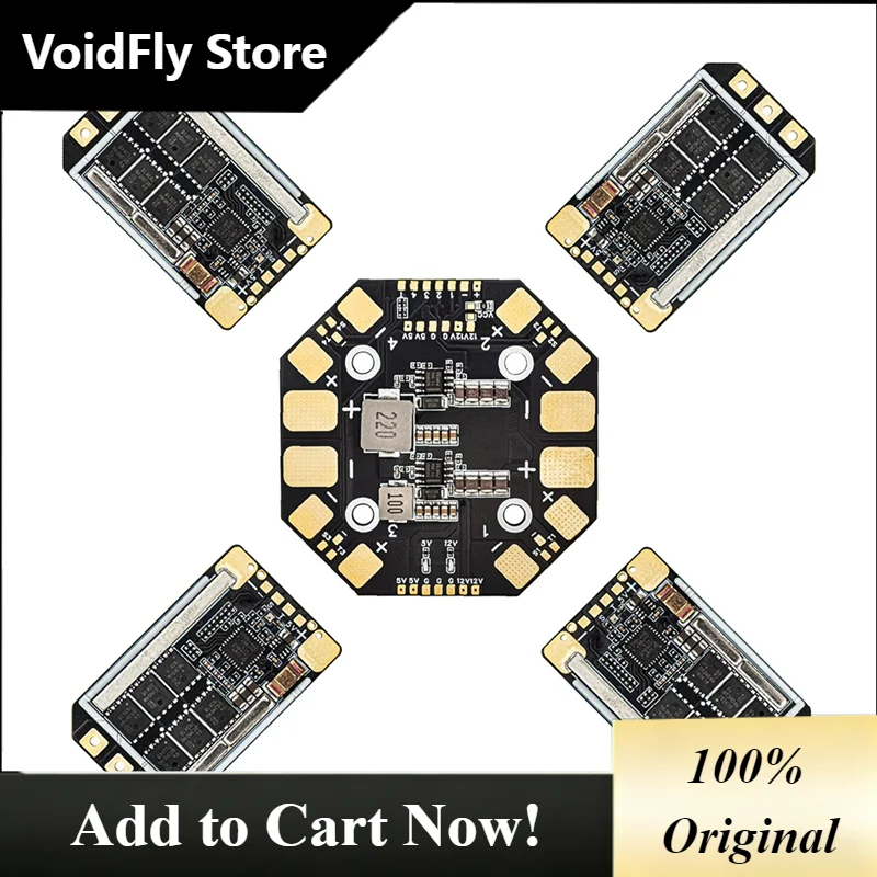 VoidFly CYGJ-AM32 6S 65A ESC 4XESC+1XPDB Kit 12V-25.2V 3-6S For 10-13 Inch FPV Drone RC Boat RC Car ESC